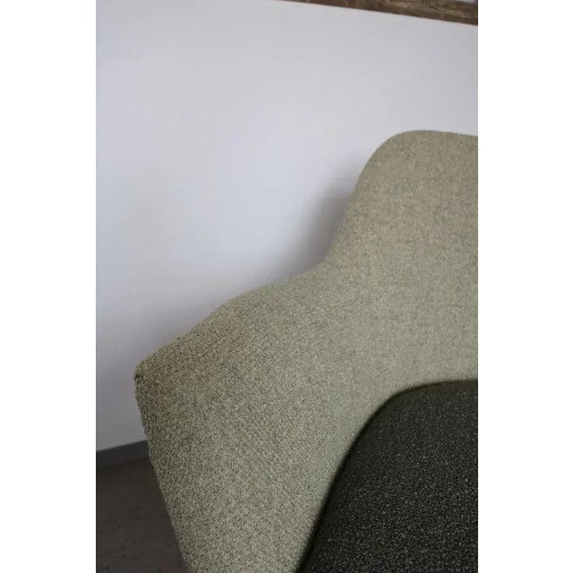 Metal Vintage German Cocktail Chair in Green Boucle, 1950 For Sale - Image 7 of 9