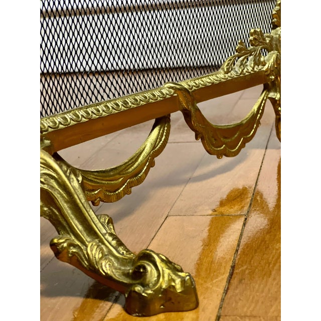 20th Century Louis XVI Style Brass Fireplace Screen For Sale In Philadelphia - Image 6 of 12