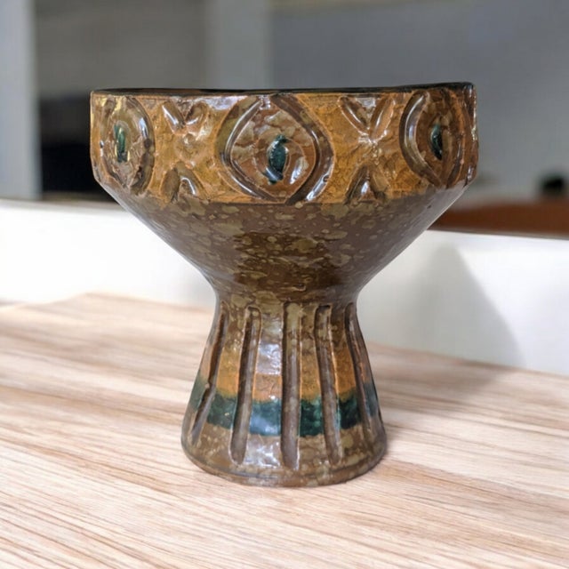 Mid Century Modern Italian Pottery Vessel Candle Holder For Sale - Image 12 of 12