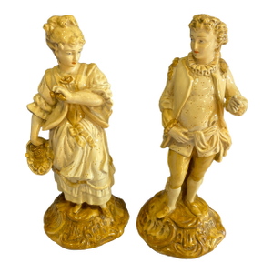 Vintage Rococo Porcelain Couple Figurines- a Pair