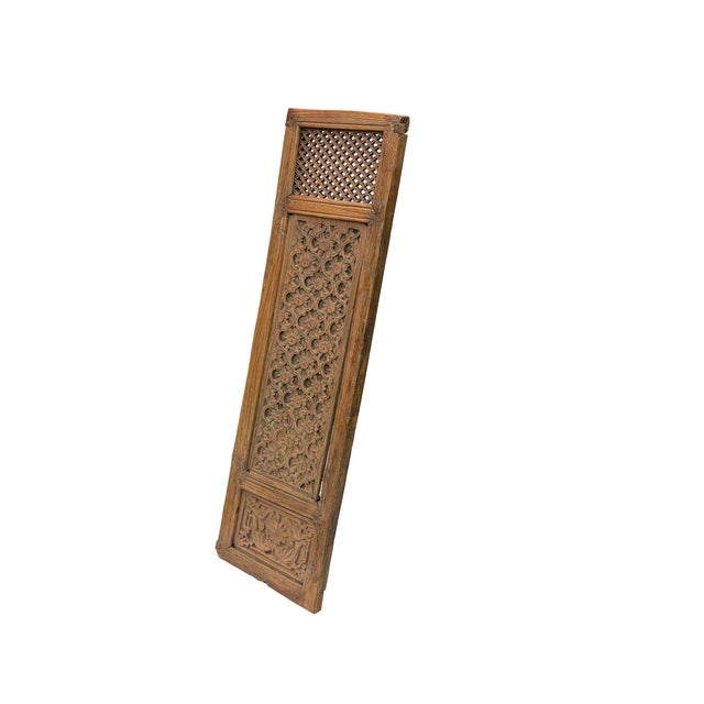 Vintage Restored Relief Floral Motif Rectangular Wood Wall Panel B For Sale - Image 4 of 12