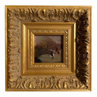 "Dusty Hills" 2026 Mini Painting With Vintage Frame by Jessalin Beutler For Sale