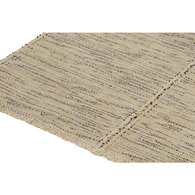 2010s 2010s Rug & Kilim’s Contemporary Kilim Rug in Beige With Black and Yellow Accents For Sale - Image 5 of 8