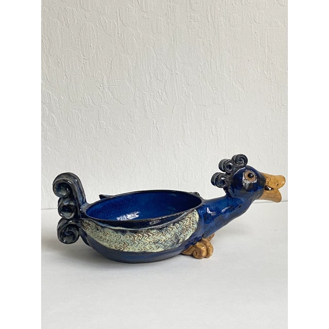 Mid-Century Modern Mid Century Studio Pottery Figural Bird Dish/ Catchall For Sale - Image 3 of 9