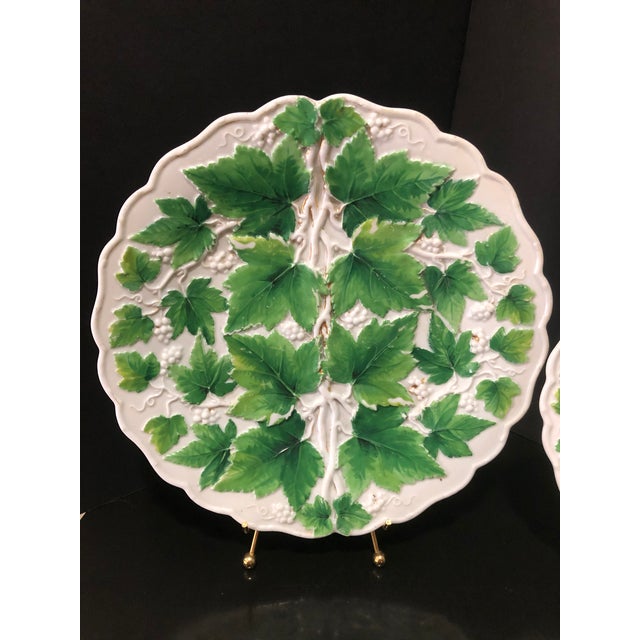 Antique Meissen Green Leaves Plates a Pair Chairish