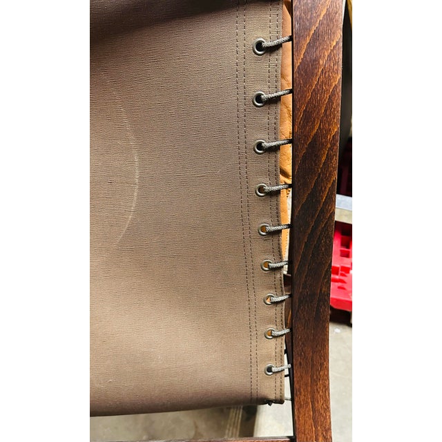 1970s Mid Century Modern Ingmar Relling for Westnofa Teak and Cognac Leather Sling Chair For Sale In Miami - Image 6 of 11