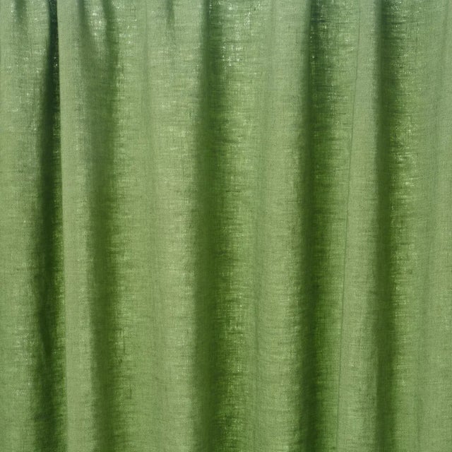 Schumacher Leslie Stonewashed Sheer Fabric In Leaf For Sale