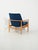 Scandinavian Armchair in Oak and Blue Wool, 1950s For Sale - Image 4 of 12