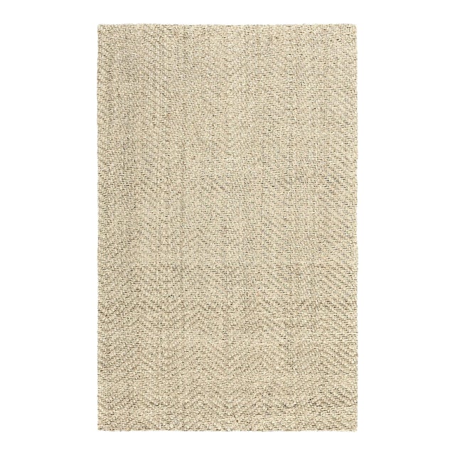 Chevron Ivory Jute Rug - 5 X 8 For Sale