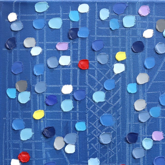 Night Out - Figurative Blue Textured Impasto Oil Painting on Canvas Original 3-Panel Artwork by Ekaterina Ermilkina For Sale - Image 4 of 10