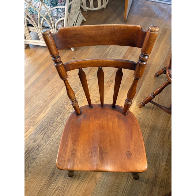 Brown Mid 20th Century Cushman of Vermont Colonial Creations Brandywine Manor Dining Room Set No. 7031, 6 Chair, Expandable Table For Sale - Image 8 of 13