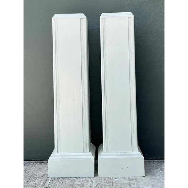 Vintage Architectural Wood Pedestals - A Pair For Sale - Image 9 of 12