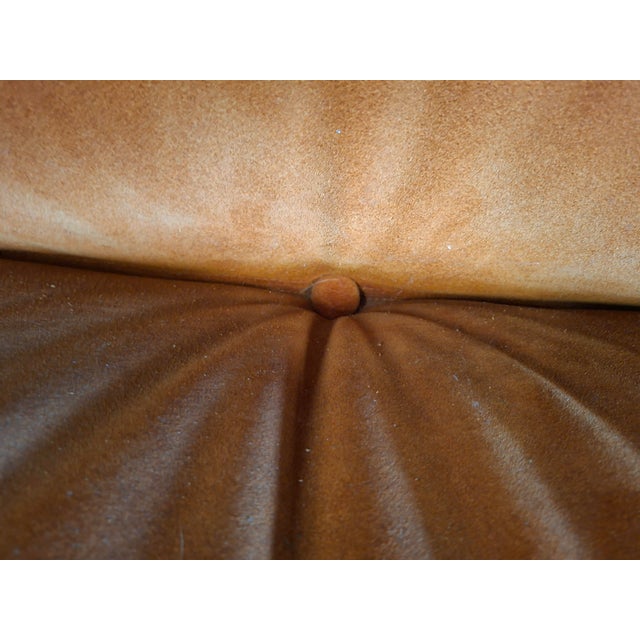 Vintage 3-Seater Sofa and Armchair in Orange Velvet, 1970s, Set of 2 For Sale - Image 10 of 11