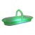 Early 20th Century Green Uranium Depression Glass Oblong Celery Tray Serving Dish With Handle For Sale