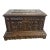 Antique Folk Art Chip Carved Wood Box Tramp Art Jewelry Casket Box 15.5” Wide For Sale