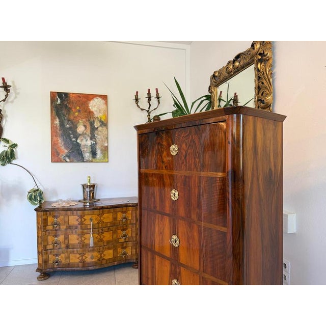 Antique Biedermeier Walnut Cabinet For Sale - Image 6 of 13