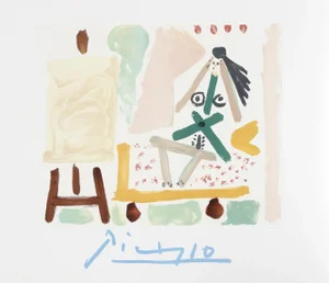 1980s "Le Modele Dans L'Atelier" Lithograph After Pablo Picasso