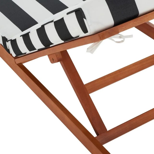 Solano Sunlounger - Natural/Navy Stripe For Sale - Image 10 of 12