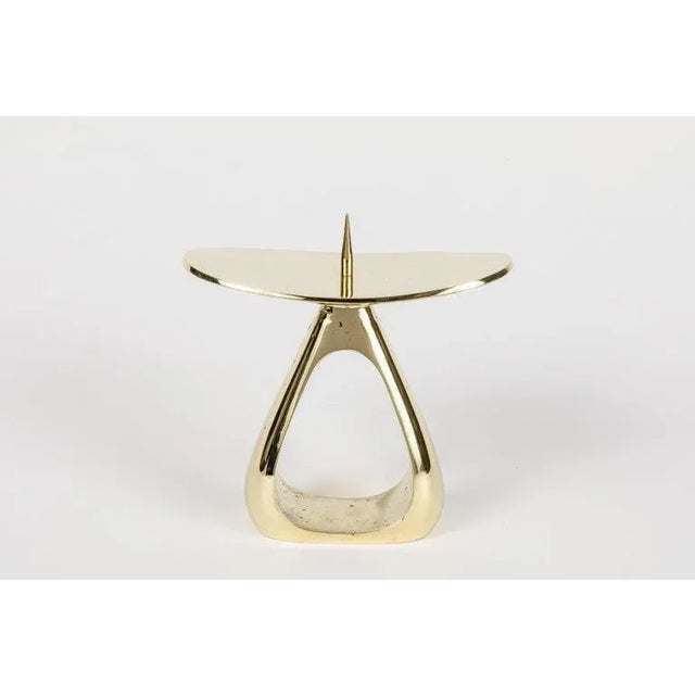 Mid-Century Modern Carl Auböck #3470 Polished Brass Candleholder- A Pair For Sale - Image 3 of 11