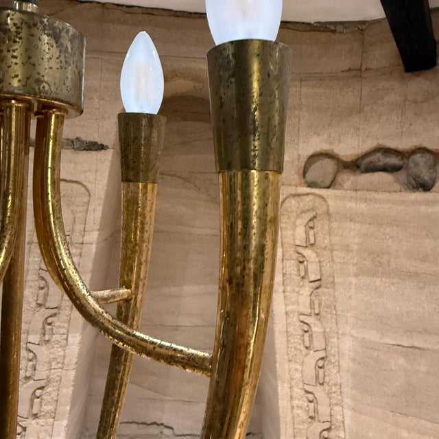 Mid Century Modern Italian Chandelier by Guglielmo Ulrich For Sale - Image 10 of 11