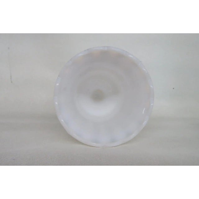Mid-Century Modern White Opaline Milk Glass Footed Urn Vase Pedestal Planter For Sale - Image 3 of 11