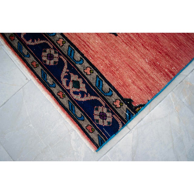 Distressed Oushak Runner Rug Low Pile Faded Colors Majestic Hallway Decor - 3'2″ X 11'1″ For Sale - Image 14 of 15