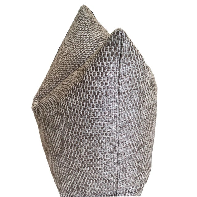 Brown Raffia Pillows - a Pair For Sale - Image 4 of 4