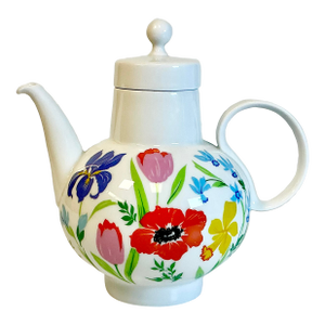 1970s Vintage Heinrich & Co German Boho Chic Hollywood Regency Flora Tea Pot.