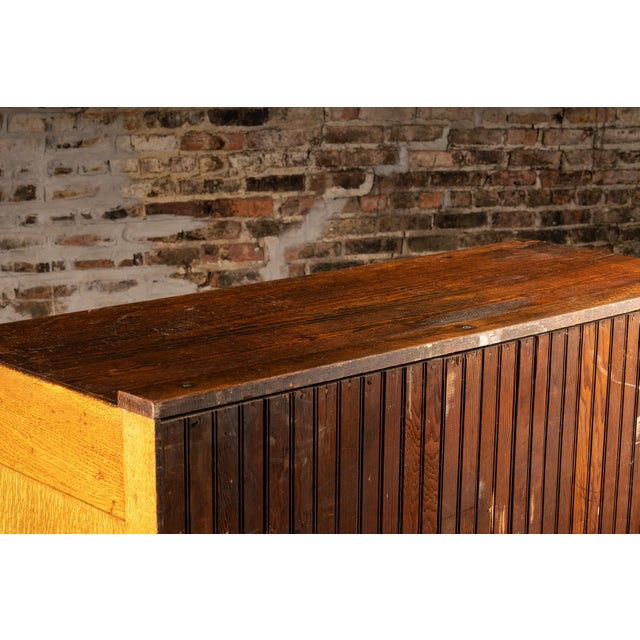 Brown C. 1920 Arts & Crafts Sliding Glass Door Cabinet For Sale - Image 8 of 8