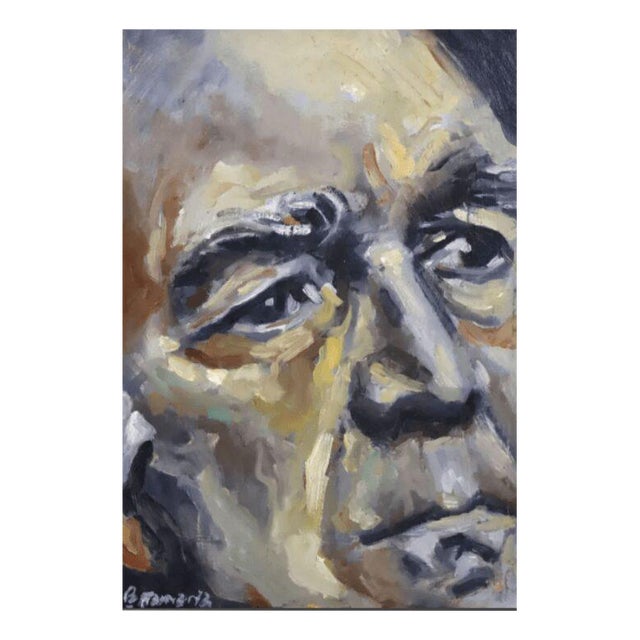 JL Penamaria, Michel Piccoli, Oil on Panel, 20th Century, Framed For Sale