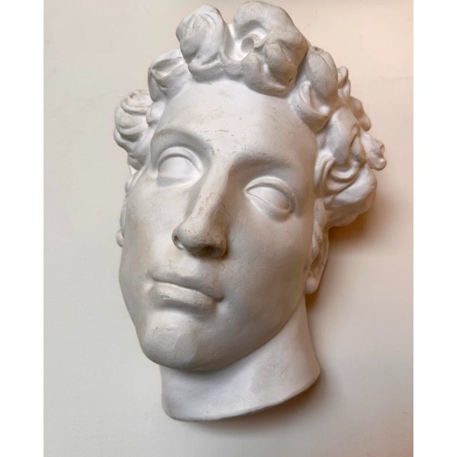 Mid Century Vintage Plaster Cast Head of David Wall Sculpture For Sale - Image 6 of 12