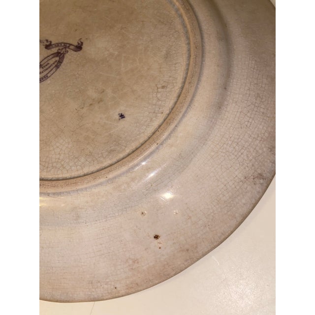 English Antique P. W. & Co. Purple Mulberry Transferware Plate, “Washington’s Vase” - 9” For Sale - Image 3 of 6