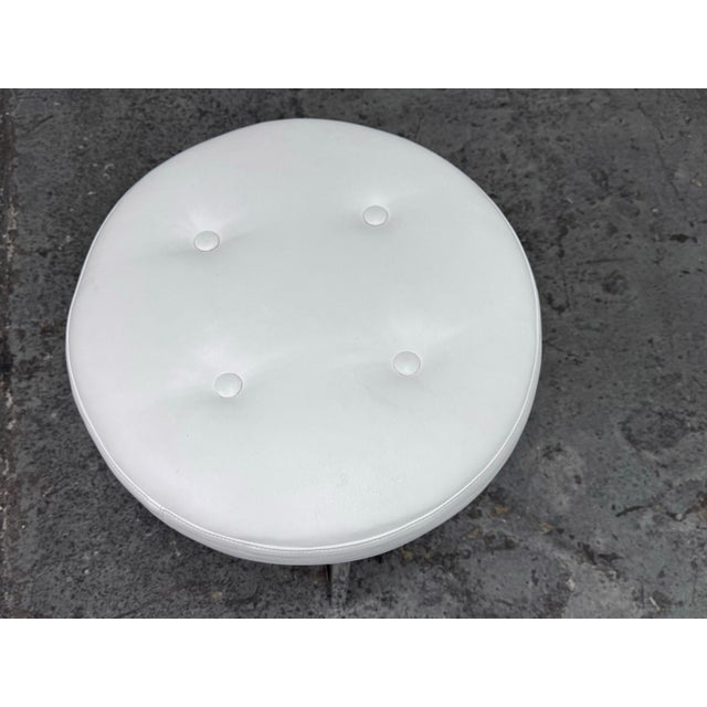 Modern Faux Leather Ottoman For Sale In San Francisco - Image 6 of 12