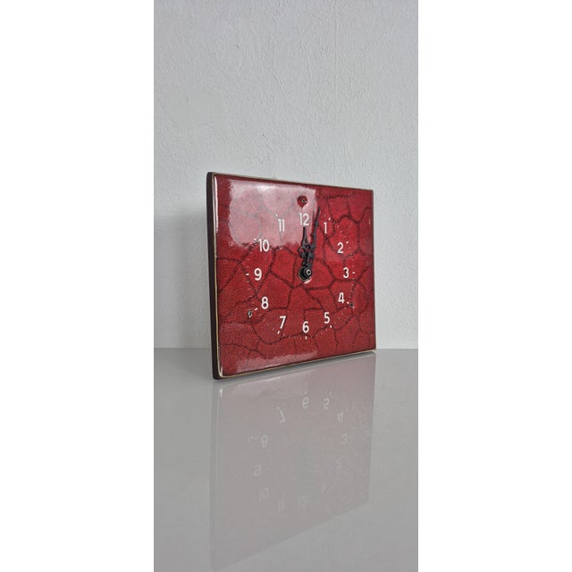 Glazed Ceramic Wall Clock, Germany, 1970s For Sale - Image 11 of 13