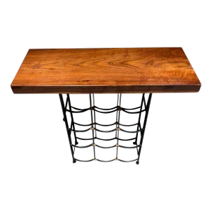 1950s Style Arthur Umanoff Wine Bar Table 12 Bottle Rack