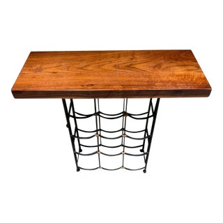 Mid-Century Modern Wine Bar Walnut Table by Arthur Umanoff, 1950s For Sale