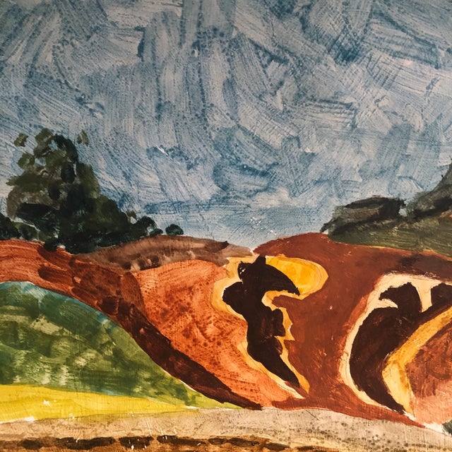 1950s 1958 Original Tom Van Sant California Landscape Painting, Signed and Dated For Sale - Image 5 of 9