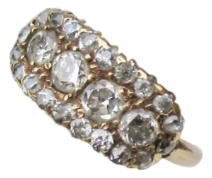 18 Kt and Old Mine Diamonds Ring Size 4.5
