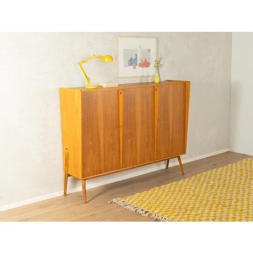 Medium Brown Highboard in Walnut Veneer, 1950s For Sale - Image 14 of 14