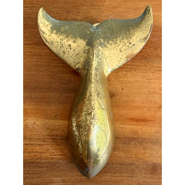 Brass Rustic Nautical Brass Whale Door Knocker For Sale - Image 8 of 8