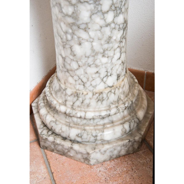 Antique Roman Column in Flowery Alabaster For Sale - Image 3 of 4