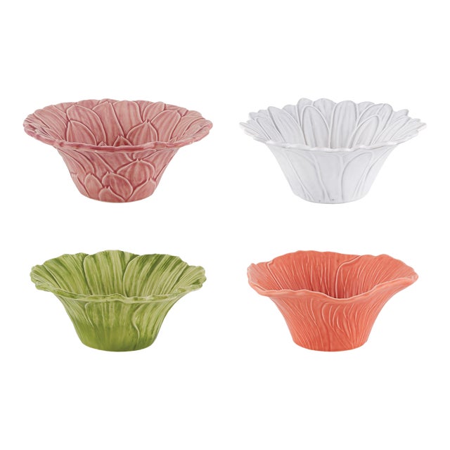 Bordallo Pinheiro Maria Flor Assorted Bowls, 14 oz, Set of 4 For Sale