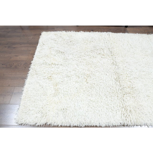 1970s Vintage Persian Handmade Wool Cotton Bei̇ge Area Rug For Sale - Image 10 of 11
