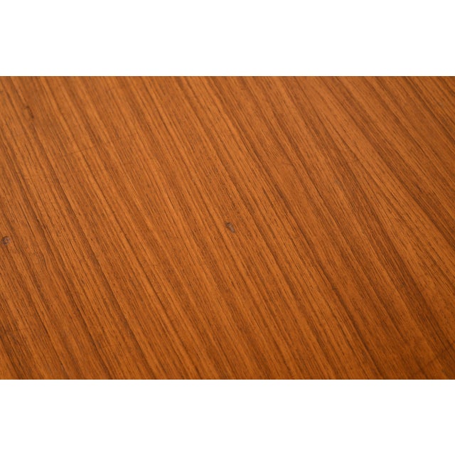 Kurt Ostervig Style Danish Teak Extendable Dining Table With Hidden Leaves For Sale - Image 9 of 13