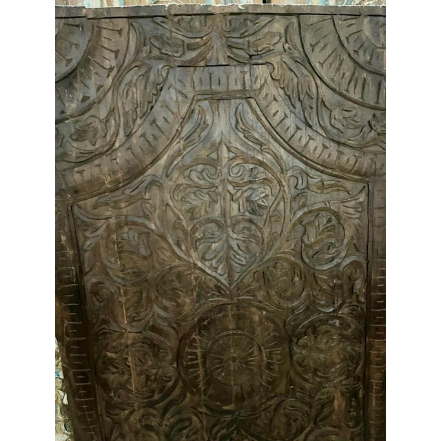 This Boho Lotus Carved Wall Panel Dark Wood Headboard featuring a beautifully detailed lotus motif, this hand-carved wood...