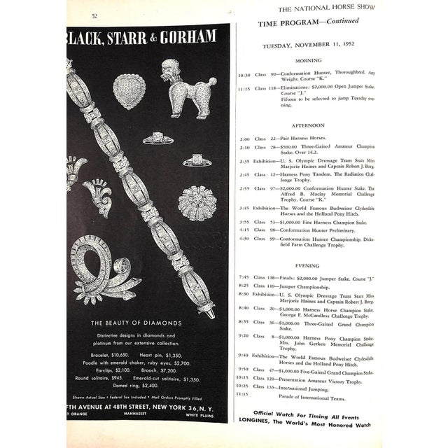 The National Horse Show: Sixty-Ninth Year Program - November 4-11, 1952 For Sale - Image 9 of 12