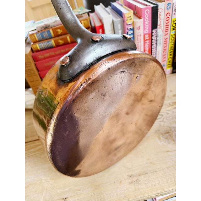 Copper Antique French Gaillard Copper Pan From CGT French Line Oceanliner For Sale - Image 8 of 9