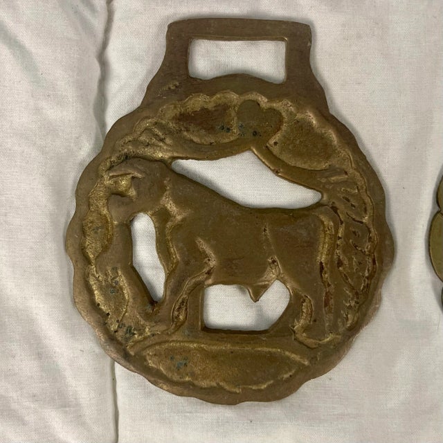 Shabby Chic Mid 20th Century Horse Brass Christmas Ornaments - Set of 8 For Sale - Image 3 of 12