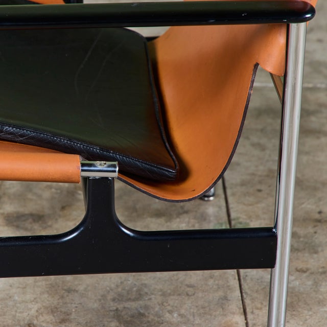 Charles Pollock Tan Leather Sling Chair for Knoll For Sale - Image 15 of 18