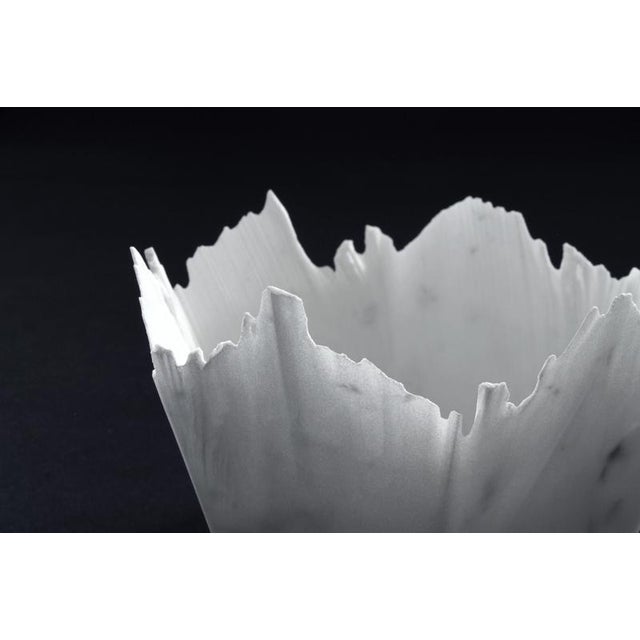Drap E Hexagonal Decorative Bowl in White Carrara Marble by Bufalini Marmi For Sale - Image 14 of 18